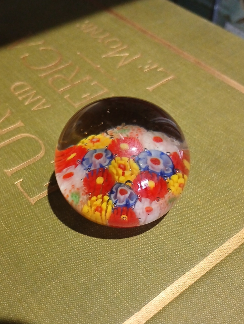 Vintage Miniature Glass Millefiori Paperweight a Thousand Flowers